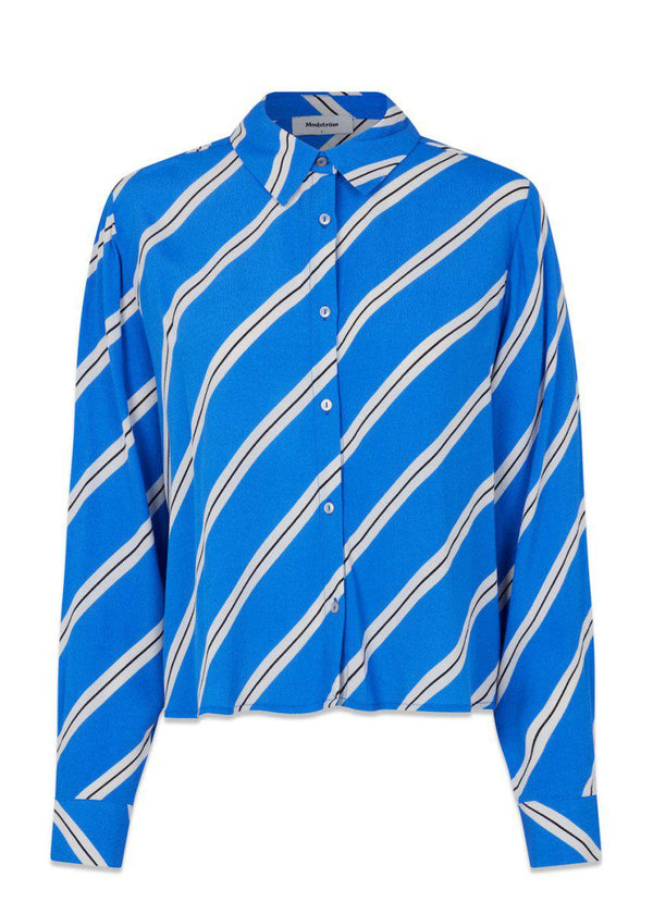 Modströms CenniMD print shirt - Azure Stripe. Køb shirts her.