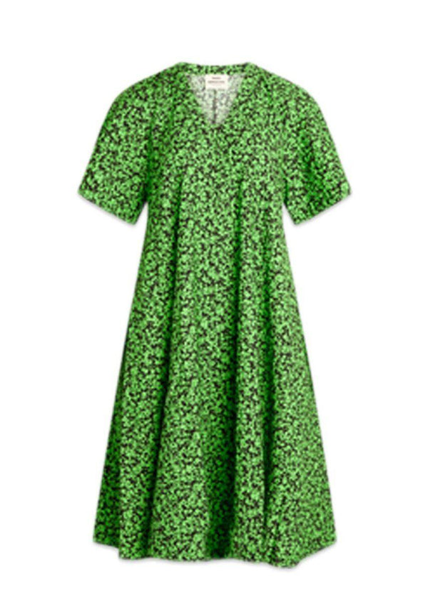 Mads Nørgaards Chakra Trish Dress - Classic Green/Black. Køb kjoler her.