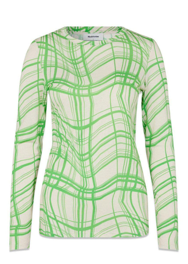 Modströms ChaneMD LS print top - Distorted Check. Køb blouses her.