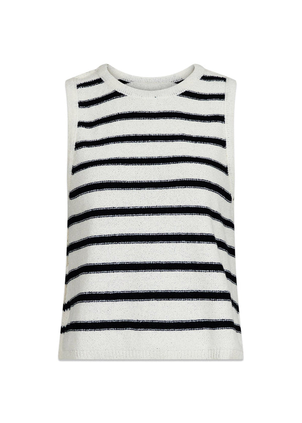 Neo Noirs Chira Boucle Knit Stripe Top - Black Striped. Køb toppe her.