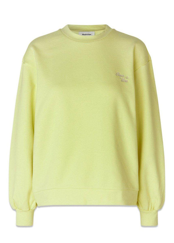 Modströms CieloMD o-neck sweat - Yellow Pear. Køb sweatshirts her.