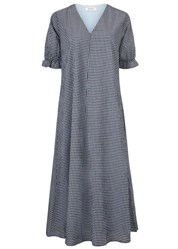 Modströms Clementine check dress - Blue Black Check. Køb kjoler her.