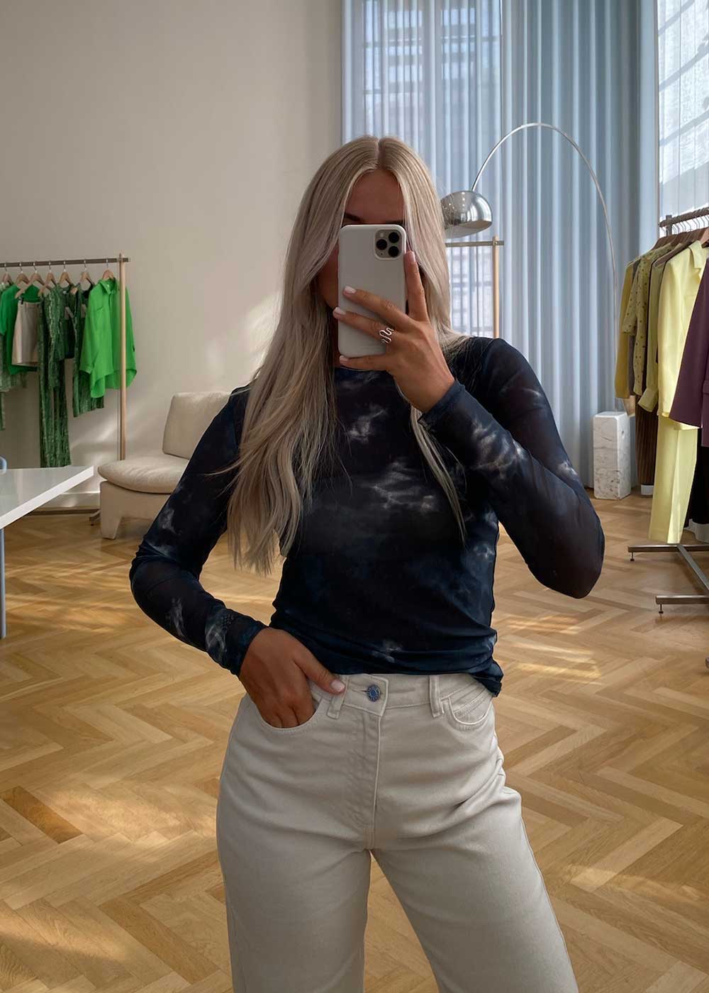 CliffordMD LS print top - Midnight Tie Dye-Top-Modström-Butler Loftet
