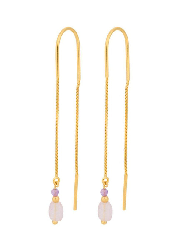 Pernille Corydons Cloudy Rose Earchains - Gold. Køb øreringe her.