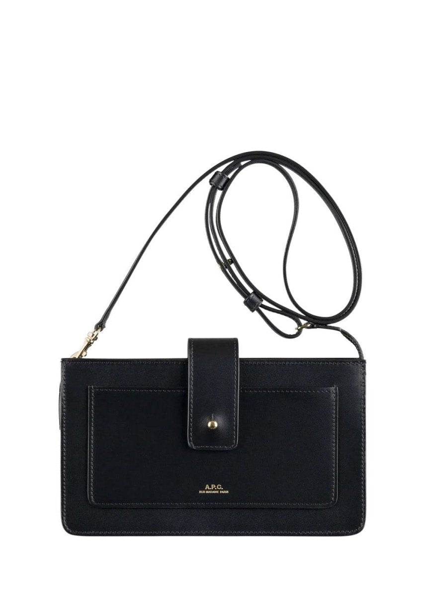 A.P.C's Clutch Albane - Noir. Køb designertasker||skuldertasker her.