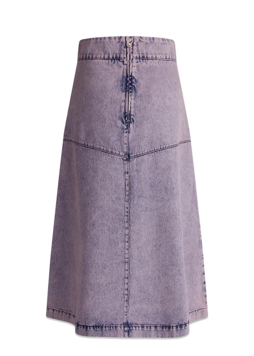 Color Denim Lunar Skirt - Vintage Purple-Skirts-Mads Nørgaard-Butler Loftet