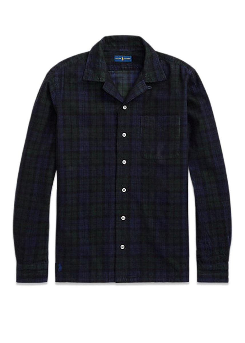 Ralph Laurens Corduroy Shirt - Blue/Green. Køb shirts her.