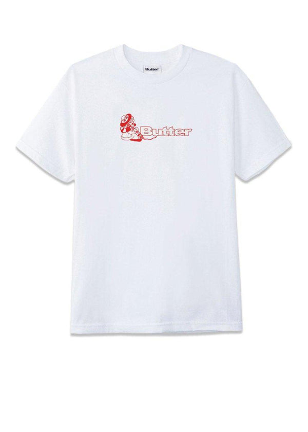 Butter Goods' Crayon Logo Tee - White. Køb t-shirts her.