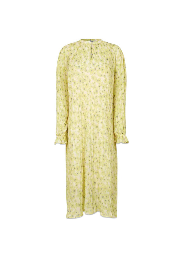 Modströms CruzMD print dress - Aqua Yellow Flower. Køb kjoler her.