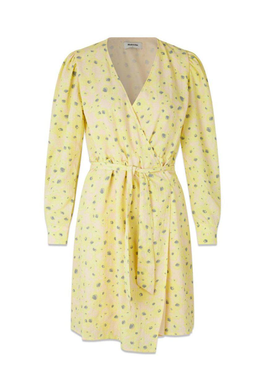 Modströms CupidMD print dress - Aqua Yellow Flower. Køb kjoler her.