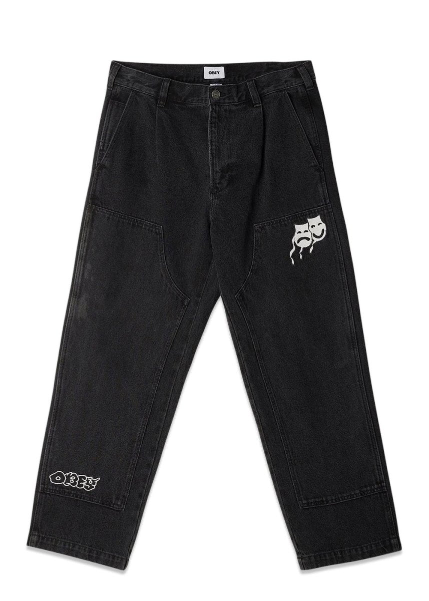 OBEY's DEPOT DENIM PANT - Faded Black. Køb bukser her.