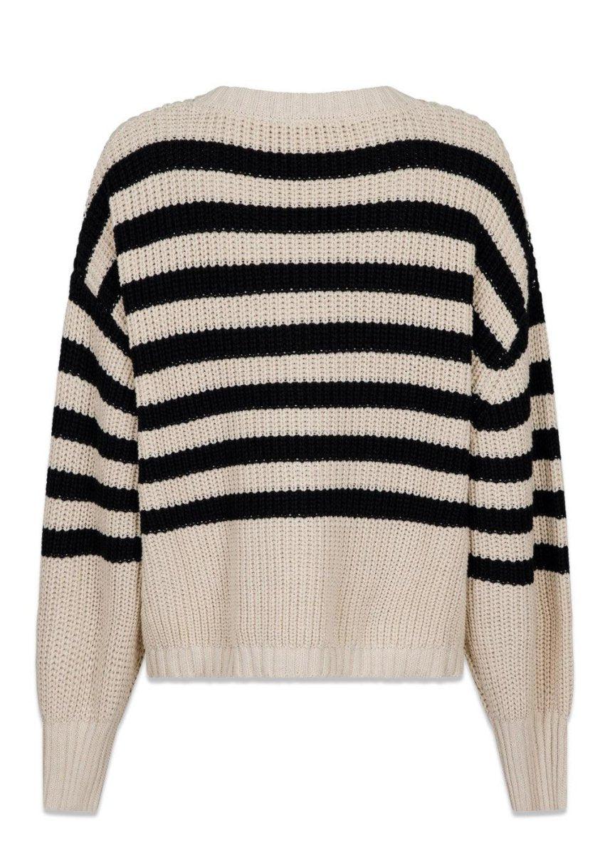 Dakota Stripe Knit Blouse - Black Knitwear812_158151_Black_345711554794356- Butler Loftet