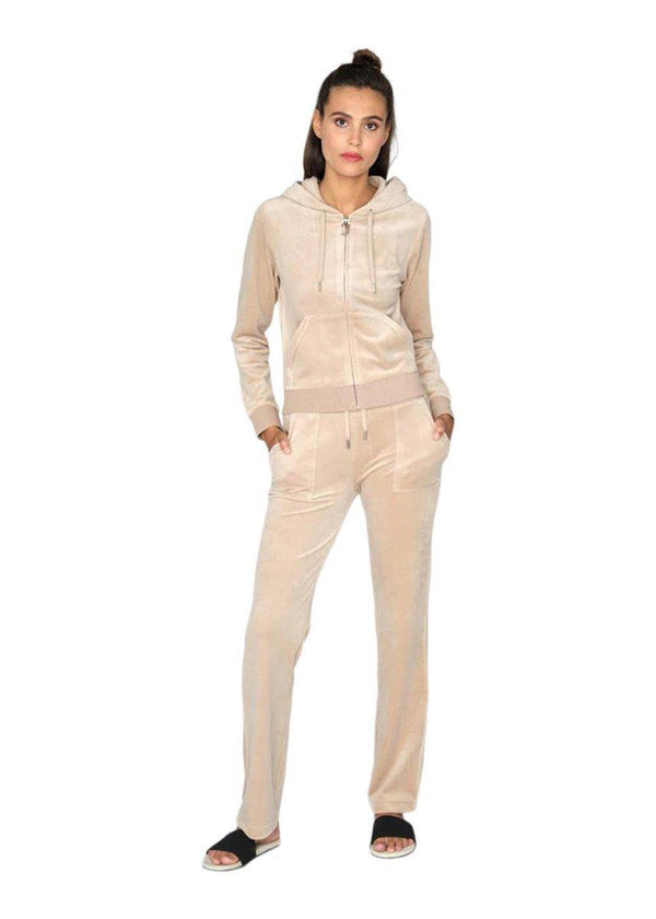 Juicy Coutures Del Ray Classic Velour Pant Pocket Design - Warm Taupe. Køb sweatpants her.
