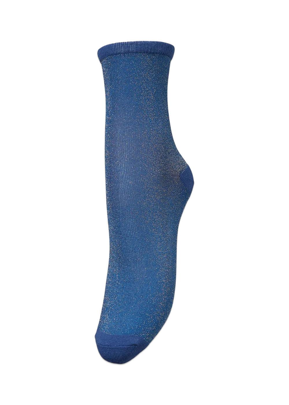 BeckSöndergaards Dina Solid Sock - Denim Blue. Køb socks/stockings her.