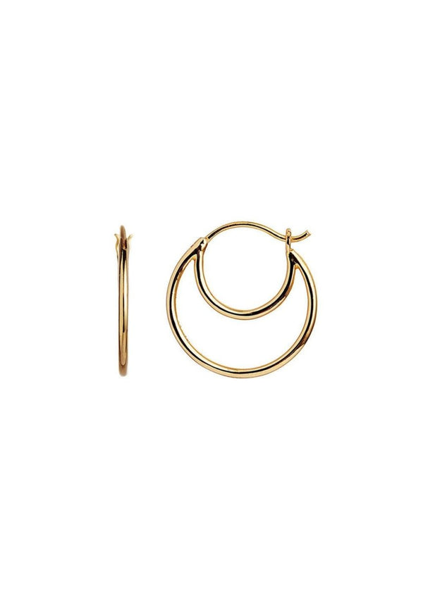 Stine A's Double creol earring - Guld. Køb accessories her.