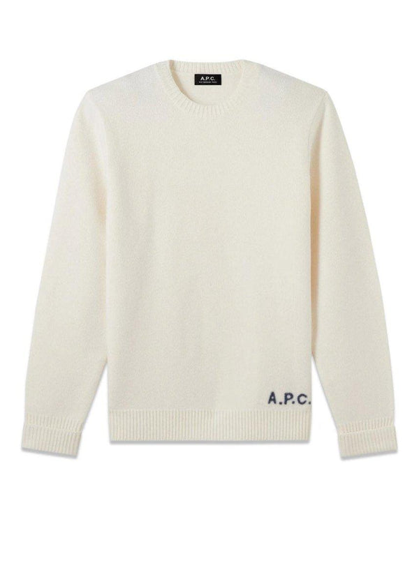 A.P.C's Edward Pullover - White. Køb strik her.