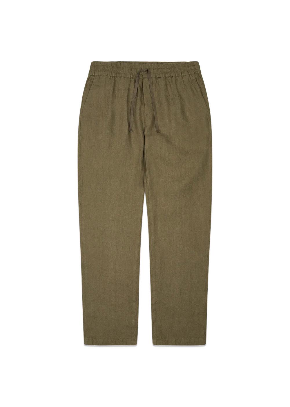 Woodbirds Eik Linen Pant - Army. Køb bukser her.