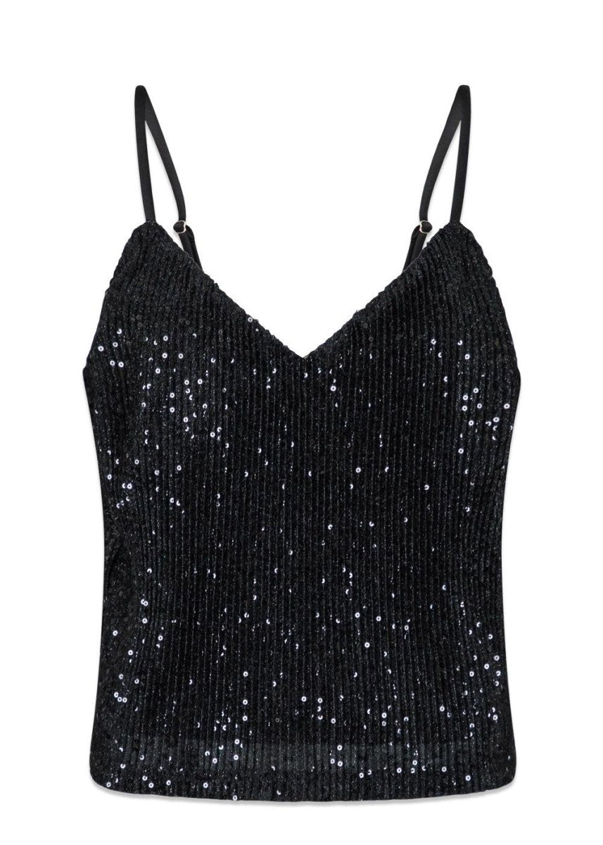 Neo Noirs Elinas Glitter Top - Black. Køb toppe her.