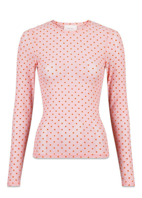 Neo Noirs Ella Mesh Dot Blouse - Rose. Køb blouses her.