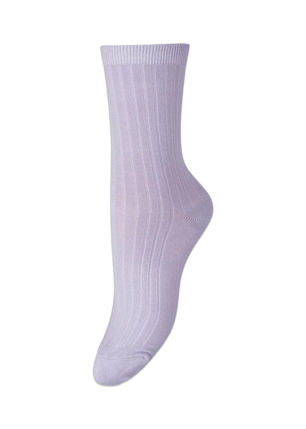 BeckSöndergaards Elva Solid Sock - Purple Heather. Køb socks/stockings her.