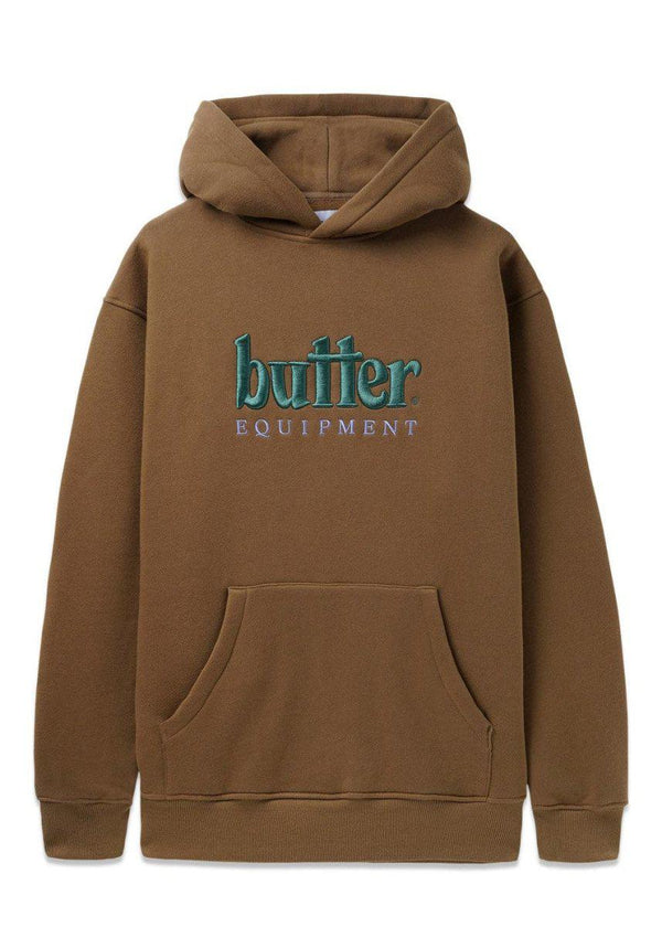 Butter Goods' Equiment embroidered pullover - Brown. Køb hoodies her.