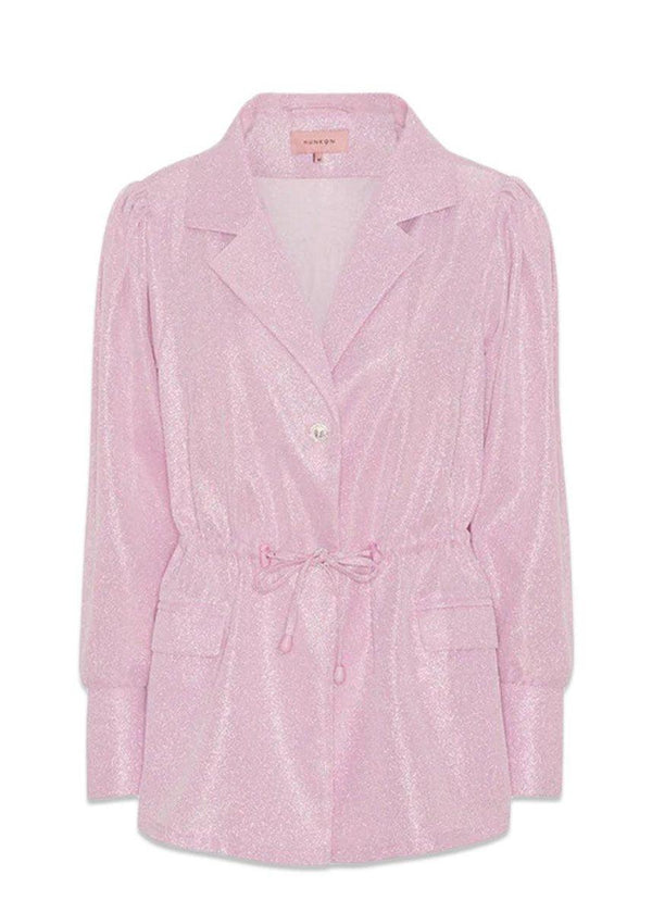 HUNKØN's Estelle String Jacket - Pale Pink Glitter. Køb overtøj her.