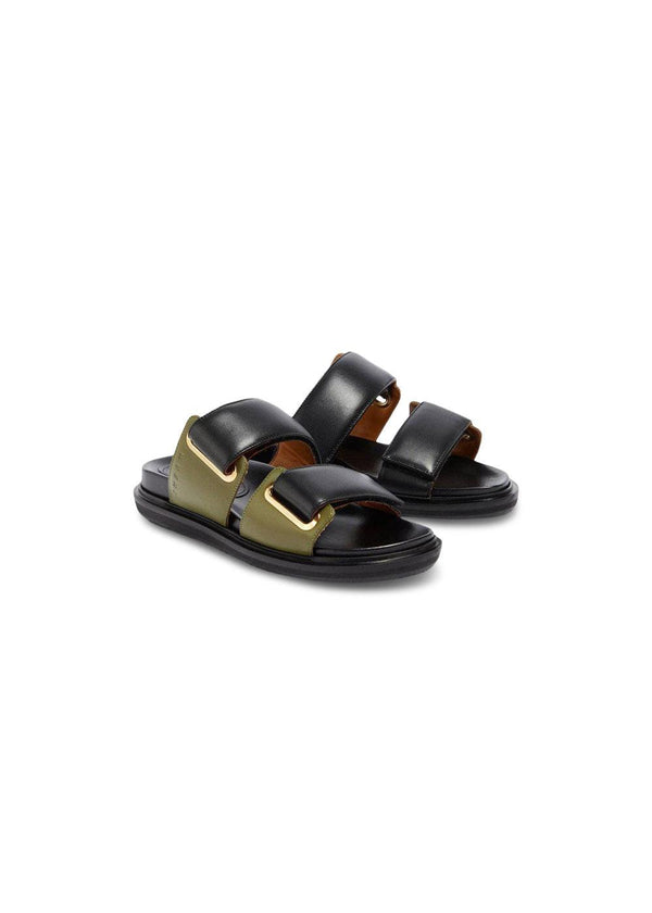 Marnis FUSSBETT SHOE - Black/Dark Olive. Køb sandaler her.