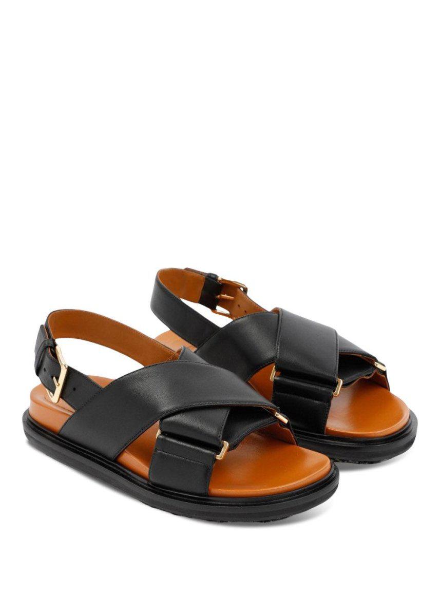 FUSSBETT SHOE - Black/Earth Of Siena Sandals824_FBMS005201_BLACK/EARTHOFSIENA_378051169976813- Butler Loftet