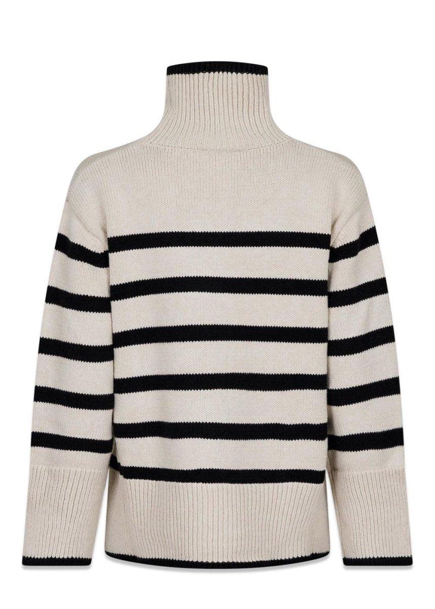 Fanning Stripe Knit Blouse - Sand Knitwear812_159644_Sand_345711554841456- Butler Loftet