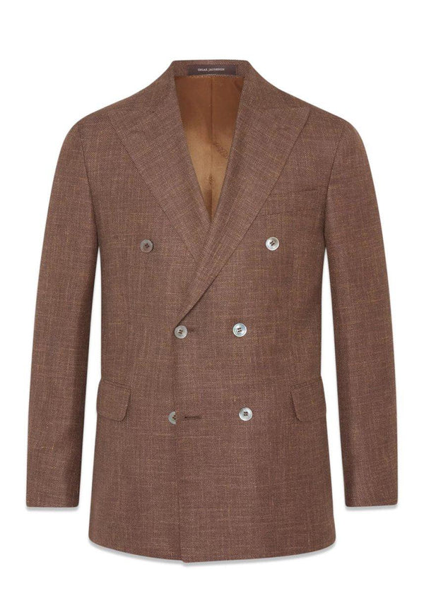 Oscar Jacobsons Farris Blazer Dobbelt Rad - Tobacco Brown. Køb blazers her.