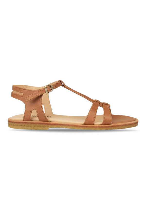 Angulus' Feminin Sandal m. Stropper og ankelrem - Tan. Køb sandaler her.