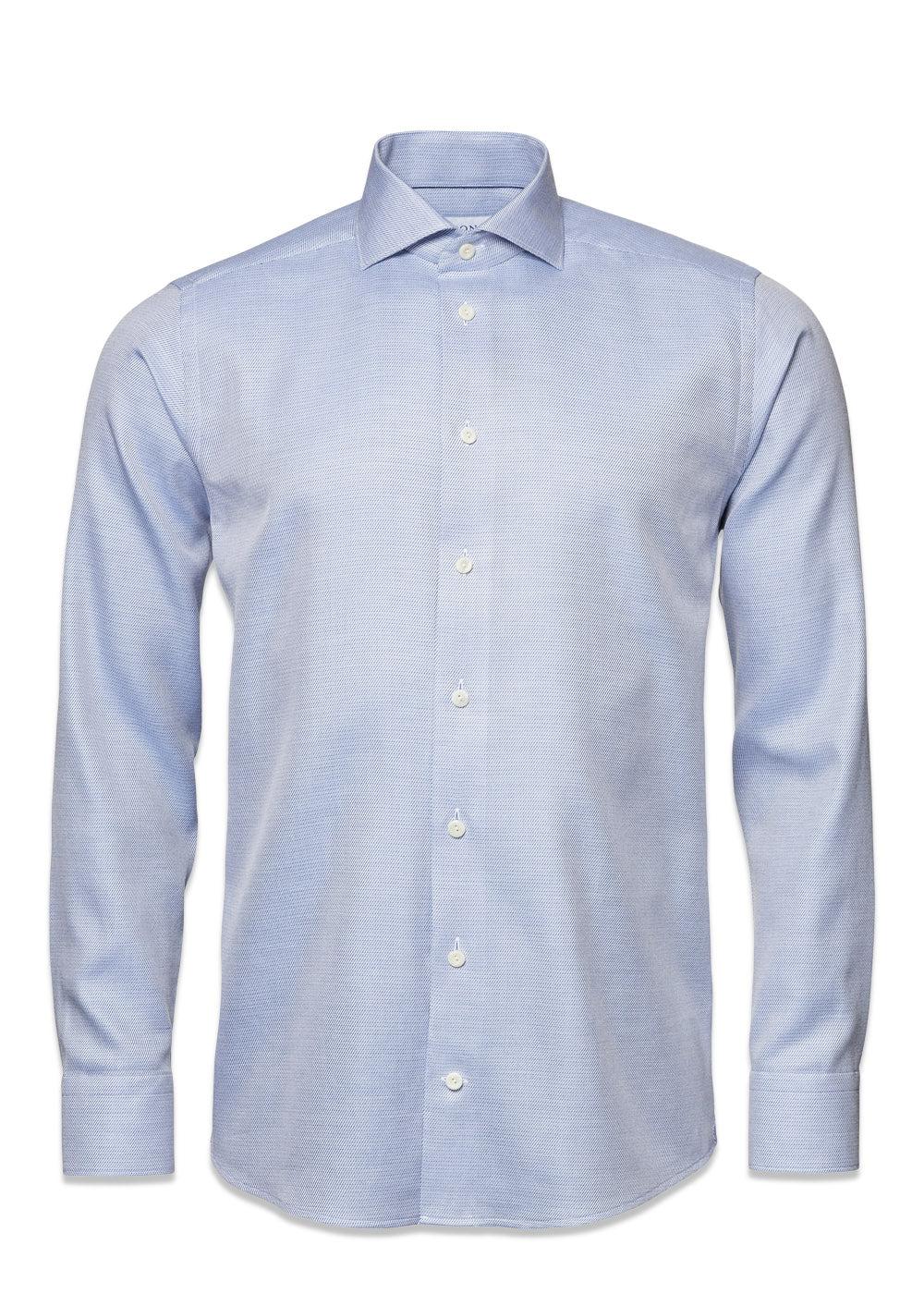 Etons Fine Twill Melange Shirt - Mid Blue. Køb shirts her.