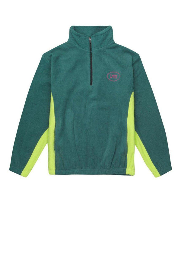 7 Days' Fleece pullover - Half Zip - Dark Green/Lime Green. Køb fleece her.