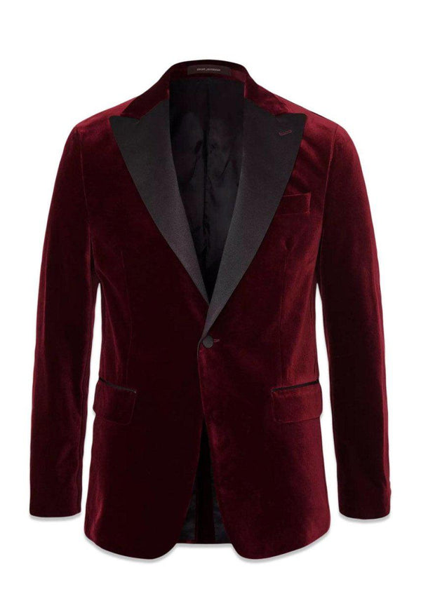 Oscar Jacobsons Frampton Blazer Tux - Dark Red. Køb blazers her.