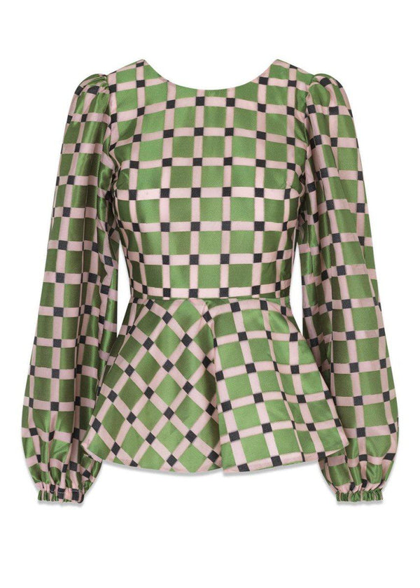 Stine Goyas Gara - Lilac Graphic Check. Køb blouses her.