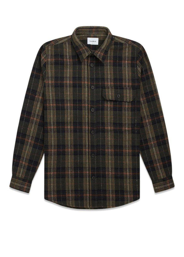 Woodbirds Gloxen Check Shirt - Army Green. Køb shirts her.