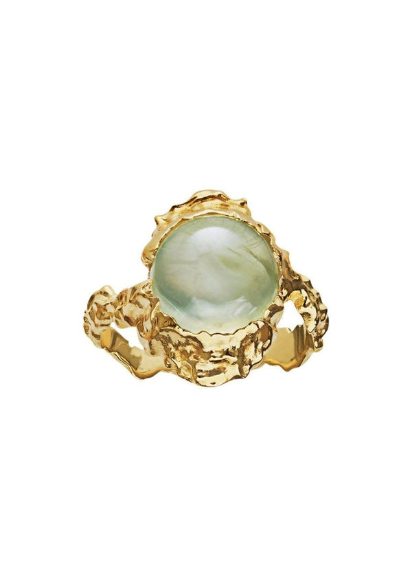 Maanestens Goddess Ring Prehnite - Sterling Silver (925) Gold Pla. Køb ringe her.