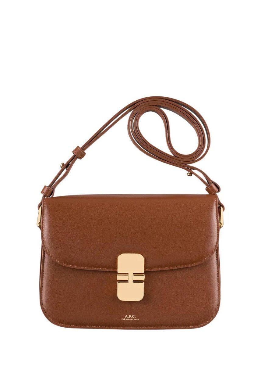 A.P.C's Grace Small Bag - Nut Brown. Køb designertasker||skuldertasker her.