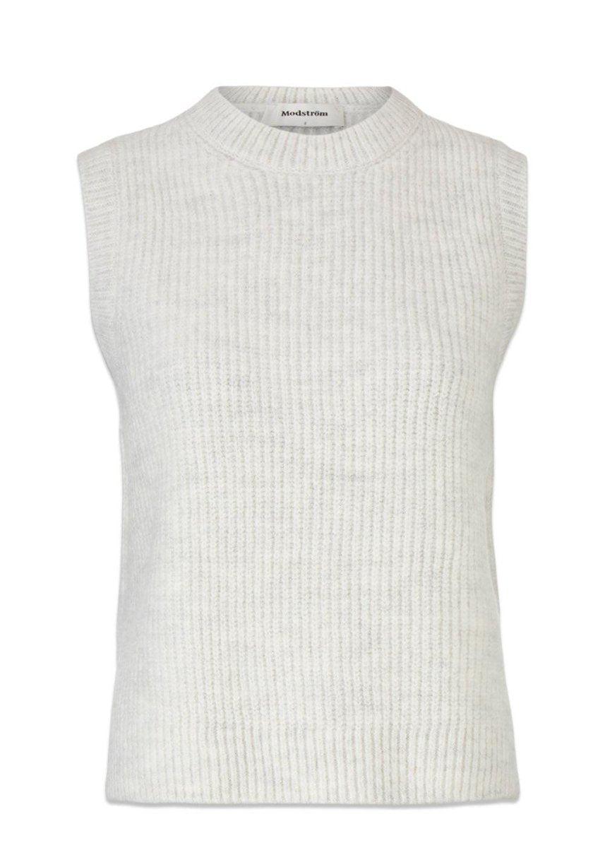 Modströms Gunhilda vest - Off White. Køb strik her.