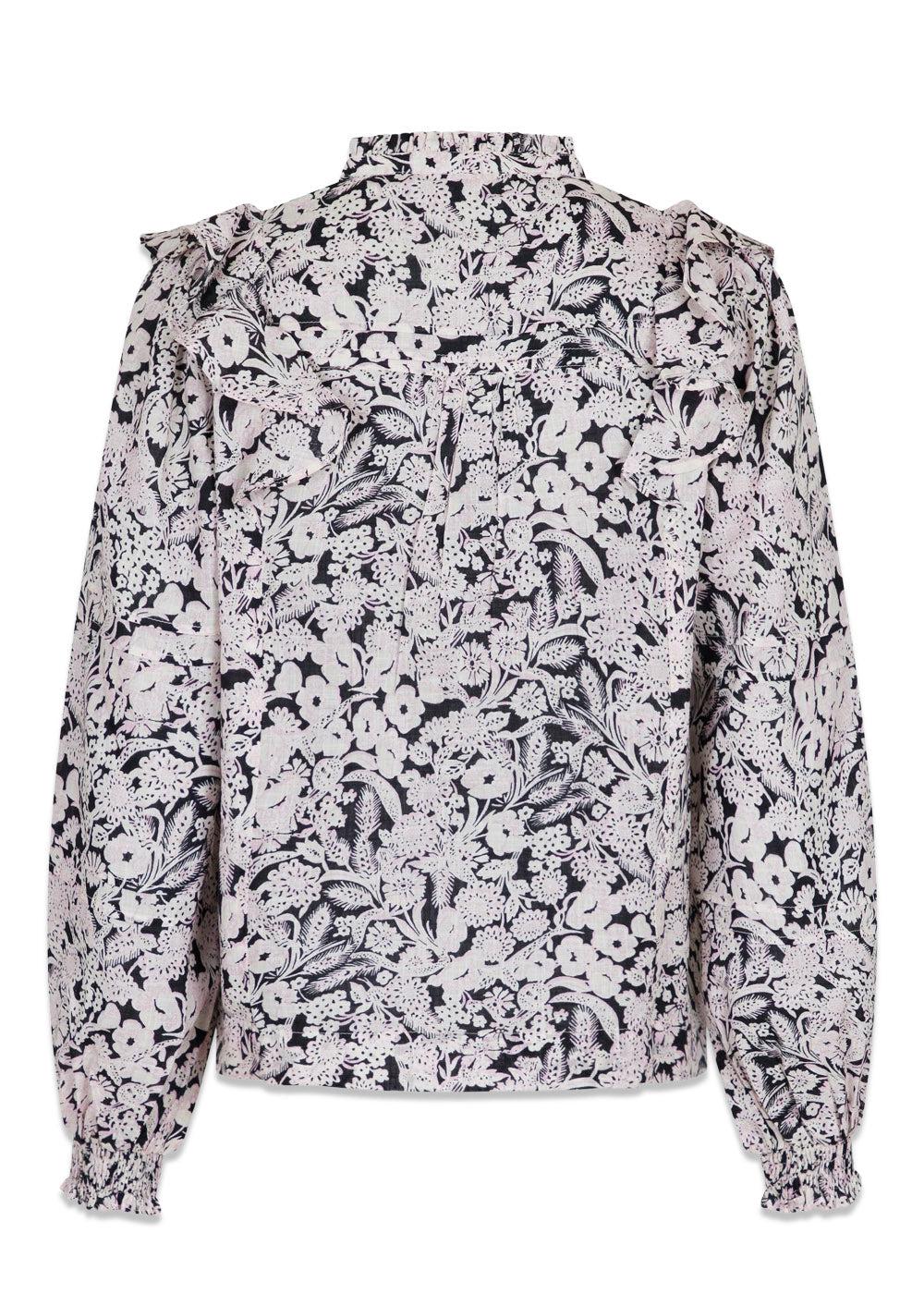 Hama Sweet Floral Blouse - Black-Blouses-Neo Noir-Butler Loftet