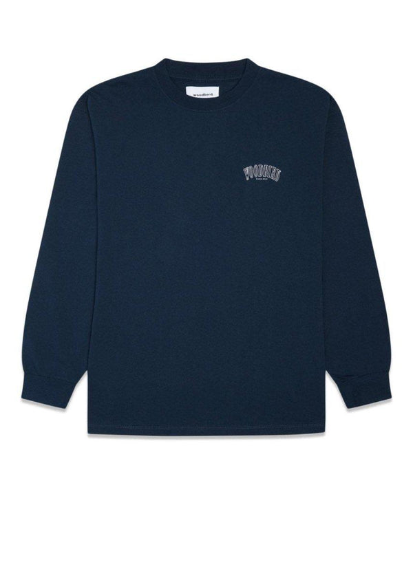 Woodbirds Hanes Over L/S Tee - Navy. Køb t-shirts her.