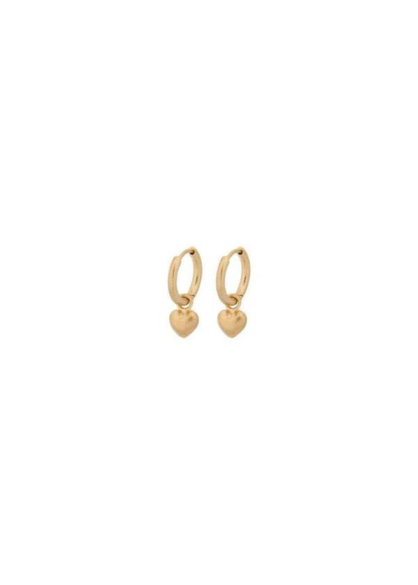 Pernille Corydons Heart Huggies 10 mm - Gold. Køb øreringe her.