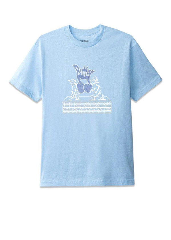 Butter Goods' Heavy groove - Powder Blue. Køb t-shirts her.