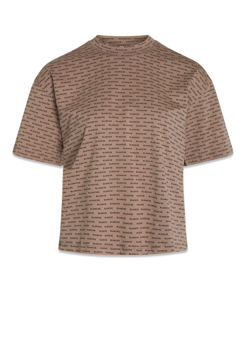 BLANCHE's Home Print SS - Taupe Gray. Køb t-shirts her.