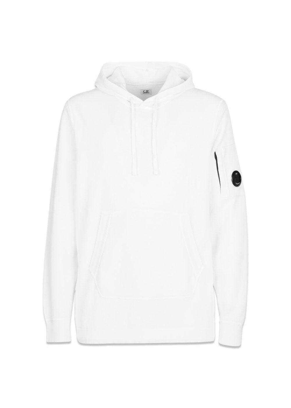 C.P. Companys Hooded Light Terry Knitted - Gauze White. Køb strik her.