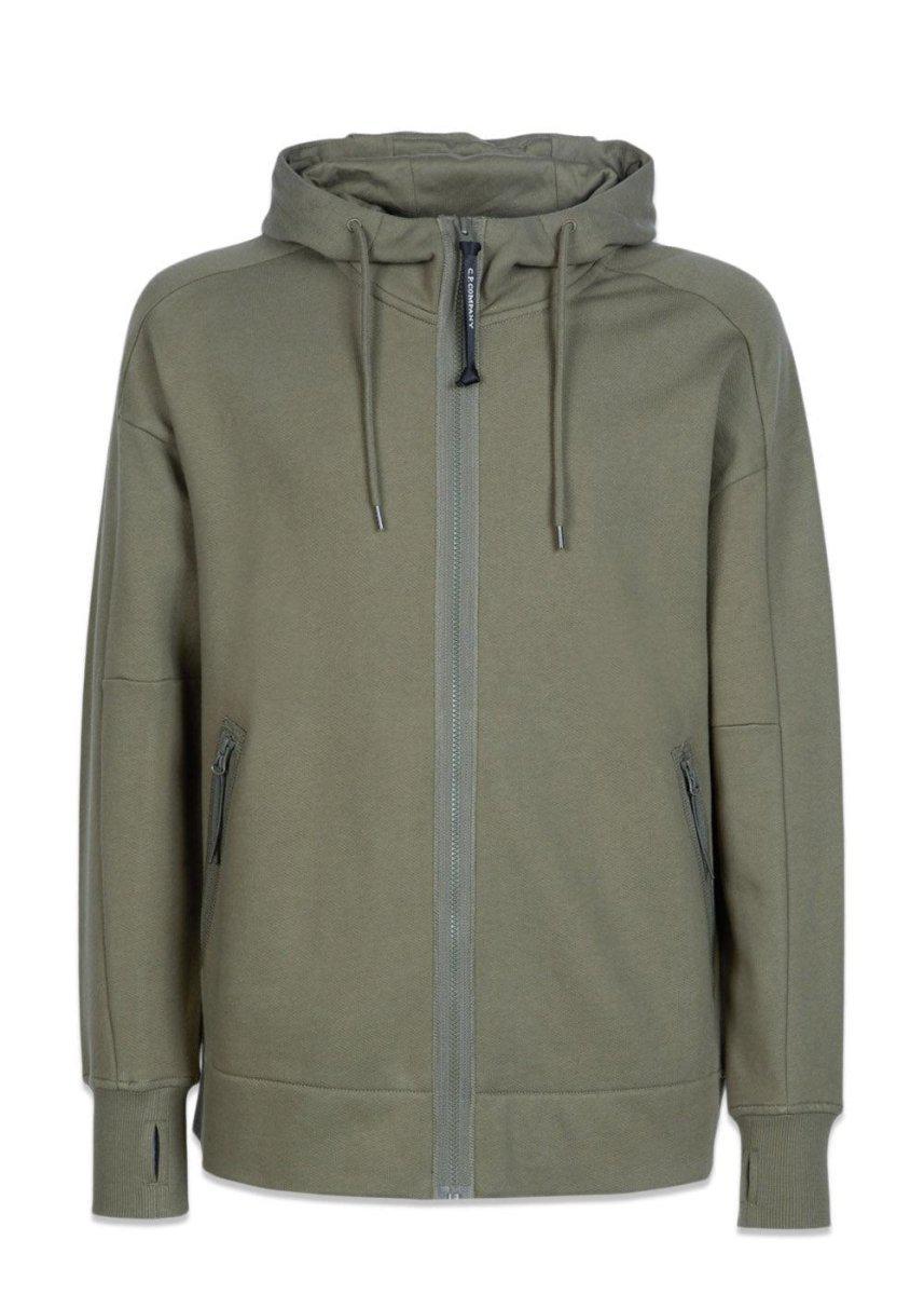 C.P. Companys Hooded Open - D. Army Green. Køb hoodies her.