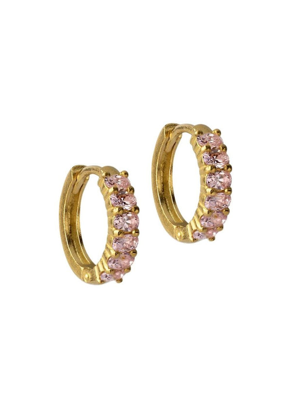 ENAMEL Copenhagens Hoops, Lyra - Light Pink Cz. Køb øreringe her.