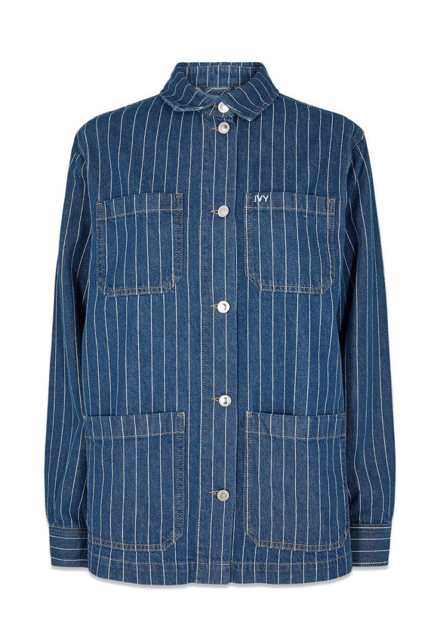 Ivy Copenhagens IVY-Brooke Worker Jacket Wash Stunning Denim Stripe - Denim Blue. Køb overtøj her.