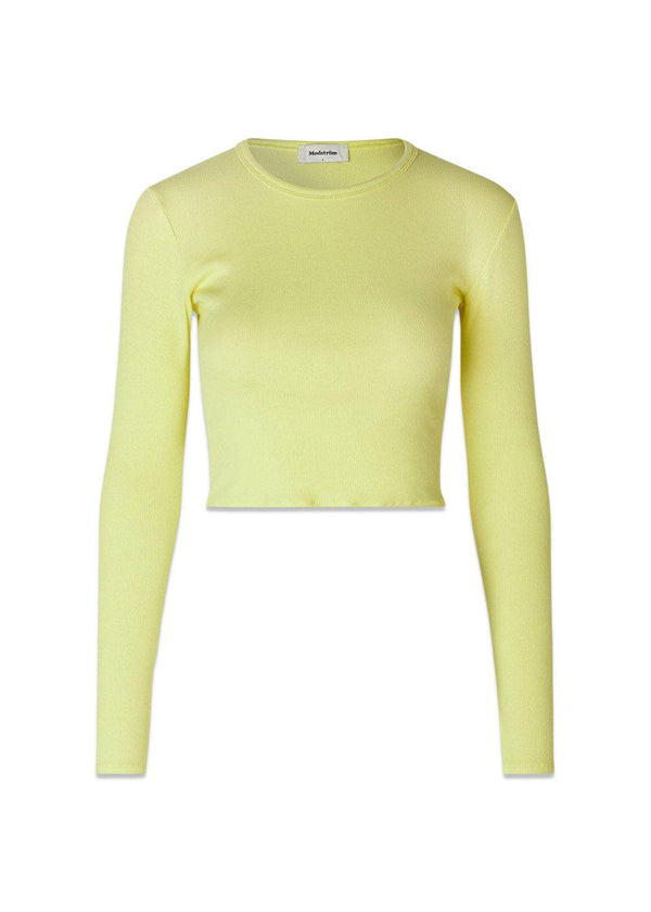 Modströms IgorMD LS crop top - Yellow Pear. Køb toppe her.