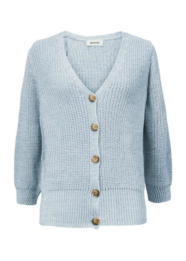 Modströms Julia cardigan - Blue Wash. Køb strik her.